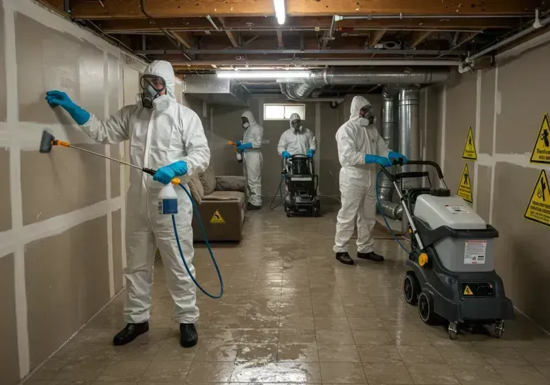 Basement Moisture Removal and Structural Drying process in Jackson County, IN